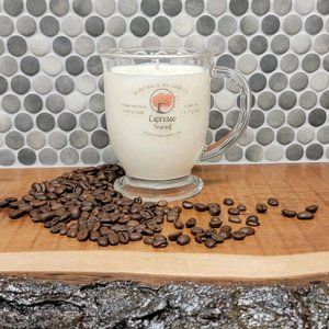 Espresso Yourself Glass Coffee Mug Candle